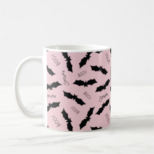 Pink Blush Bats Halloween Coffee Mug