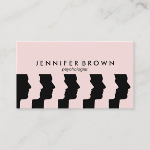 Pink Blush Black Psychology Human Mind Meditation Business Card