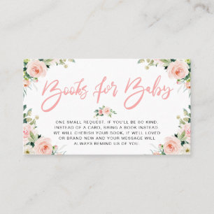 pink blush blooms floral books for baby card
