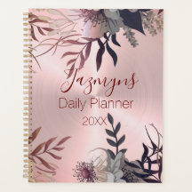 Pink Blush Botanical Personalised Daily Planner