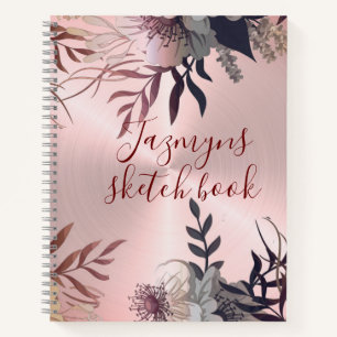 Pink Blush Botanical Personalised Notebook