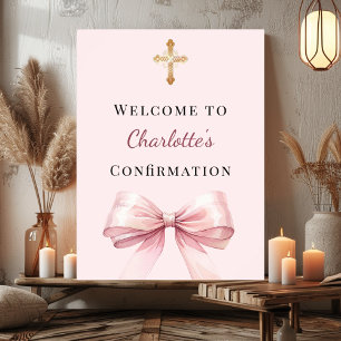 Pink blush bow Confirmation welcome Poster