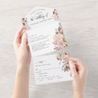 Pink, Blush, Burgundy Floral Wedding Tear Off RSVP