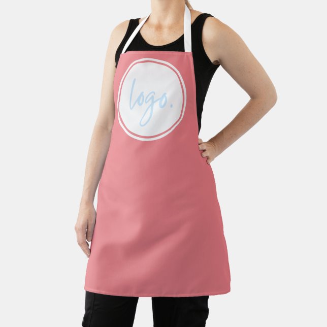 PINK BLUSH BUSINESS LOGO BRANDED STAFF UNIFORM APRON (Insitu)