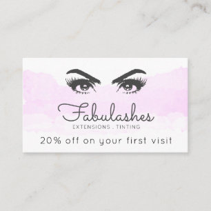 Pink Blush Cloud Makeup Artist Lash Services Discount Card