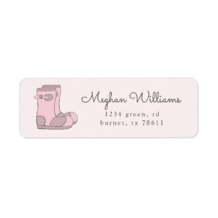 pink blush cute rain boots return address