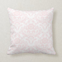 Pink Blush Damask Floral Traditional Pillow