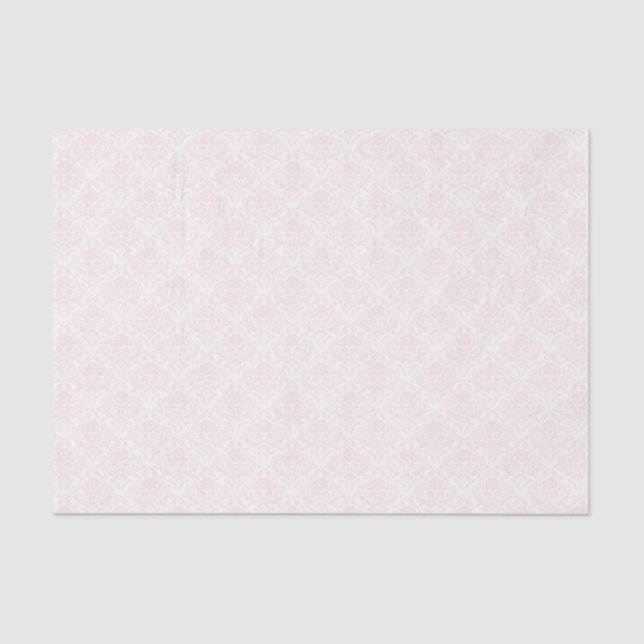 Pink Blush Damask Floral Traditional Tissue Paper (Front)