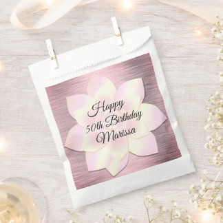 Pink Blush Elegant Lotus Flower Birthday  Favour B Bags