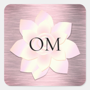 Pink Blush Elegant Lotus OM  Square Sticker
