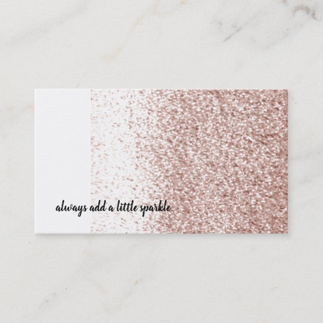 Pink Blush Faux Glitter Business Card (Front)