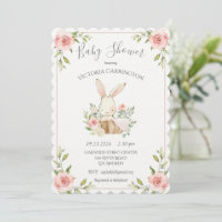 Pink Blush Felt White Paper Bunny Baby Shower