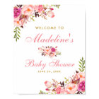 Pink Blush Floral and Gold Baby Shower Welcome
