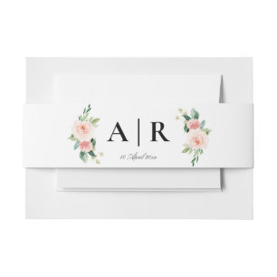 pink blush floral belly band invitation belly band