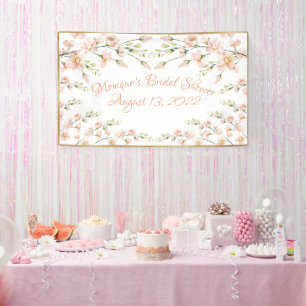 Pink Blush Floral Bridal Shower Personalised Banner
