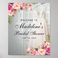 Pink Blush Floral Bridal Shower Welcome