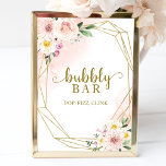 Pink Blush Floral Bubbly Bar Pop Fizz Clink Sign<br><div class="desc">Pink Blush Floral Bubbly Bar Pop Fizz Clink Sign</div>