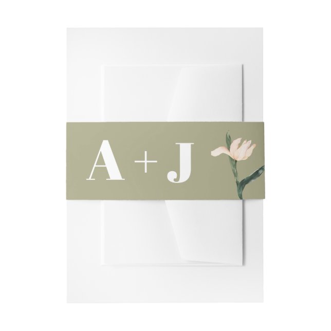 Pink blush floral Circle save the date card Invitation Belly Band (Front Example)