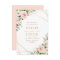 pink blush floral geometric save the date card