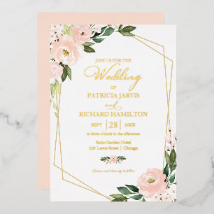 Pink Blush Floral Geometric Wedding