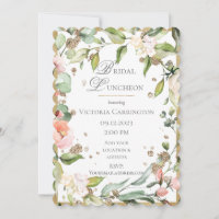 Pink Blush Floral Gold Elegant Bridal Luncheon #45