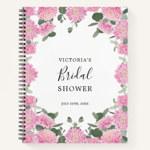 Pink Blush Floral Greenery Bridal Shower Gift List Notebook