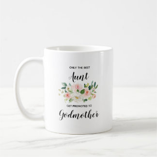 Pink Blush Floral Personalised Gift for Godmother Coffee Mug