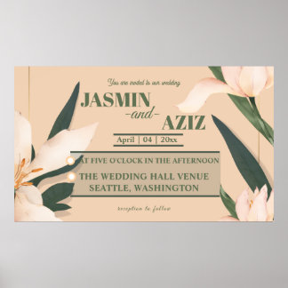 Pink blush floral  poster