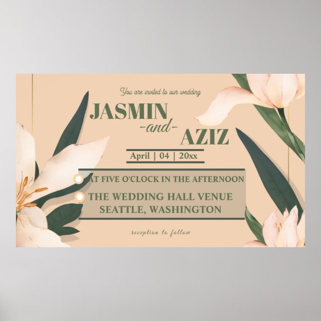 Pink blush floral  poster (Front)