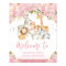 Pink Blush Floral Safari Wild Animals Welcome Baby