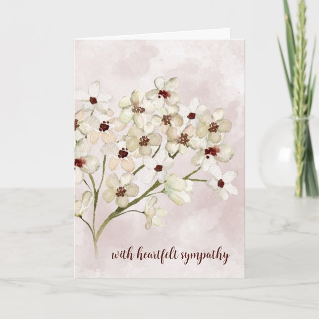 Pink Blush Floral Sympathy Card (Front)
