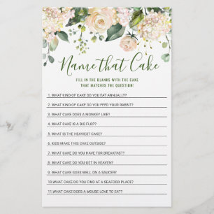 Pink Blush Flowers Double-Sided Bridal Shower Game