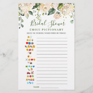 Pink Blush Flowers Double-Sided Bridal Shower Game