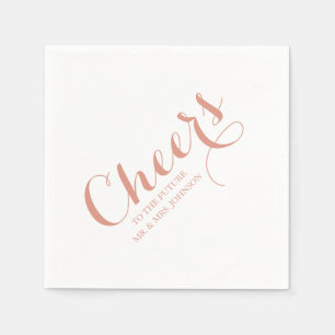 Pink Blush Future Mr & Mrs Name Simple Wedding Napkin