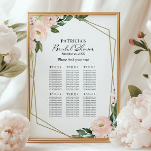 Pink Blush Geometric Bridal Shower Seating Chart