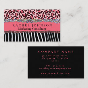 Pink Blush Girly Modern Feminine Glam Retro Busine Business Card