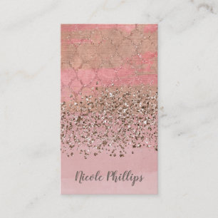 Pink Blush Glitter Moroccan Indian Princess Glam Business Card