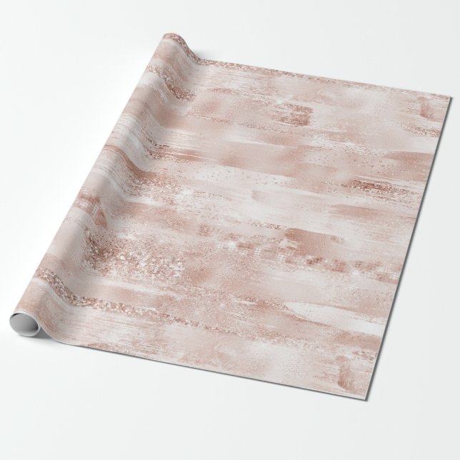Pink Blush Glitzy Glitter Sparkle       Wrapping Paper (Unrolled)