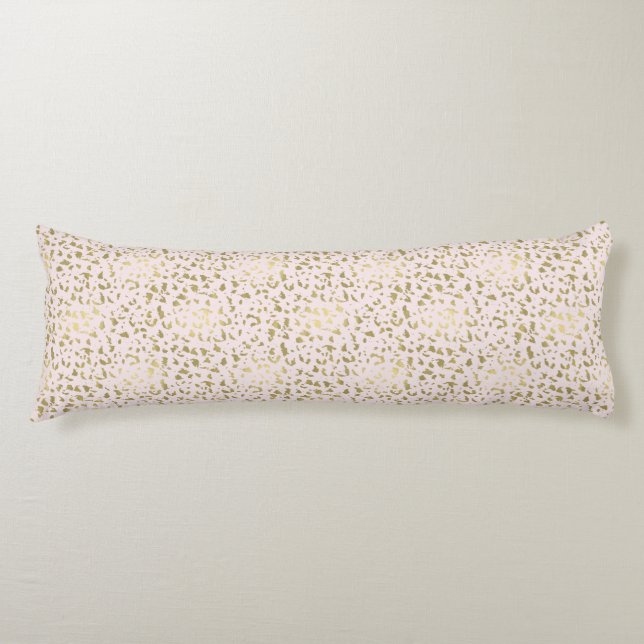 Pink Blush Gold Animal Print Body Cushion (Front)