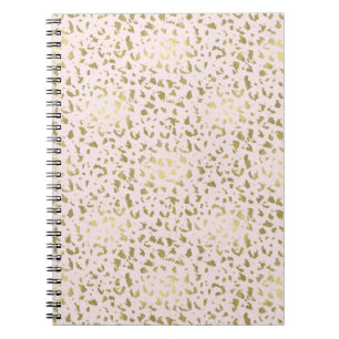 Pink Blush Gold Animal Print Notebook