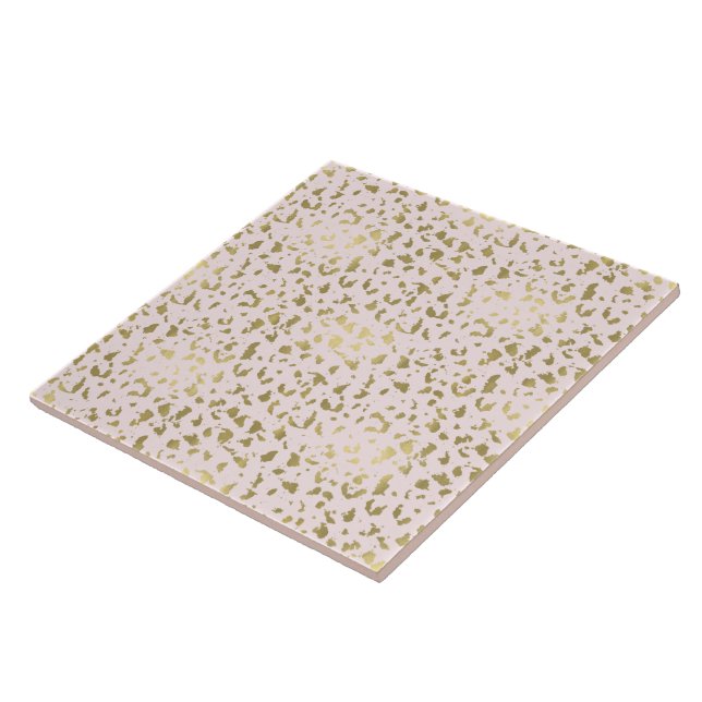 Pink Blush Gold Animal Print Tile (Side)