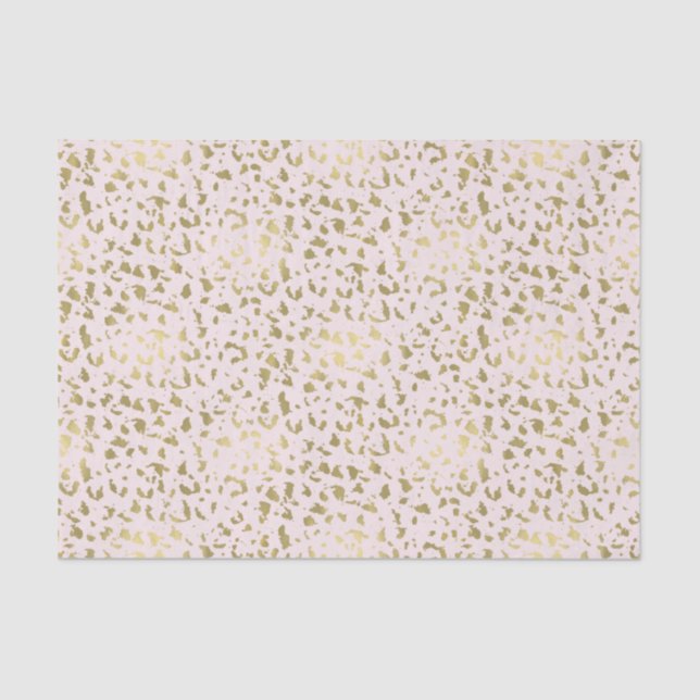 Pink Blush Gold Animal Print Tissue Paper (Front)