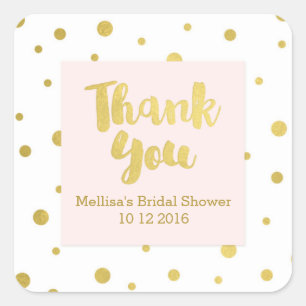 Pink Blush Gold Bridal Shower Thank You Favour Tag