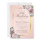 Pink Blush Gold Floral 80th Birthday Invitation