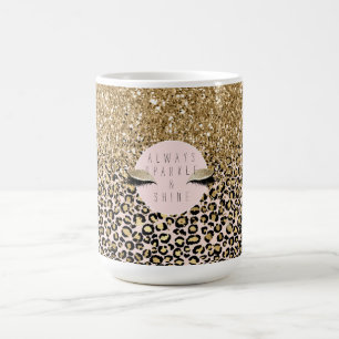 Pink Blush Gold Leopard Print Coffee Mug