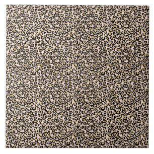 Pink Blush Gold Leopard Print Tile
