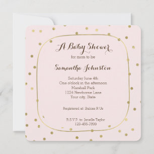 Pink Blush Gold Sparkle Confetti Baby Shower Invitation