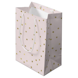 Pink Blush Gold Sparkle Confetti Medium Gift Bag