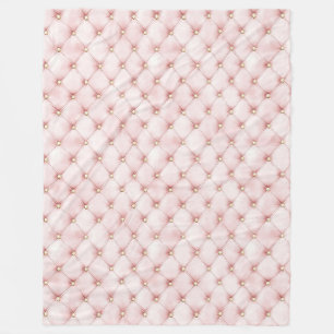 Pink Blush Gold Tufts Birthday Fleece Blanket