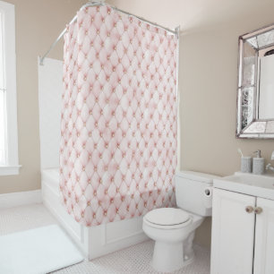Pink Blush Gold Tufts Shower Curtain